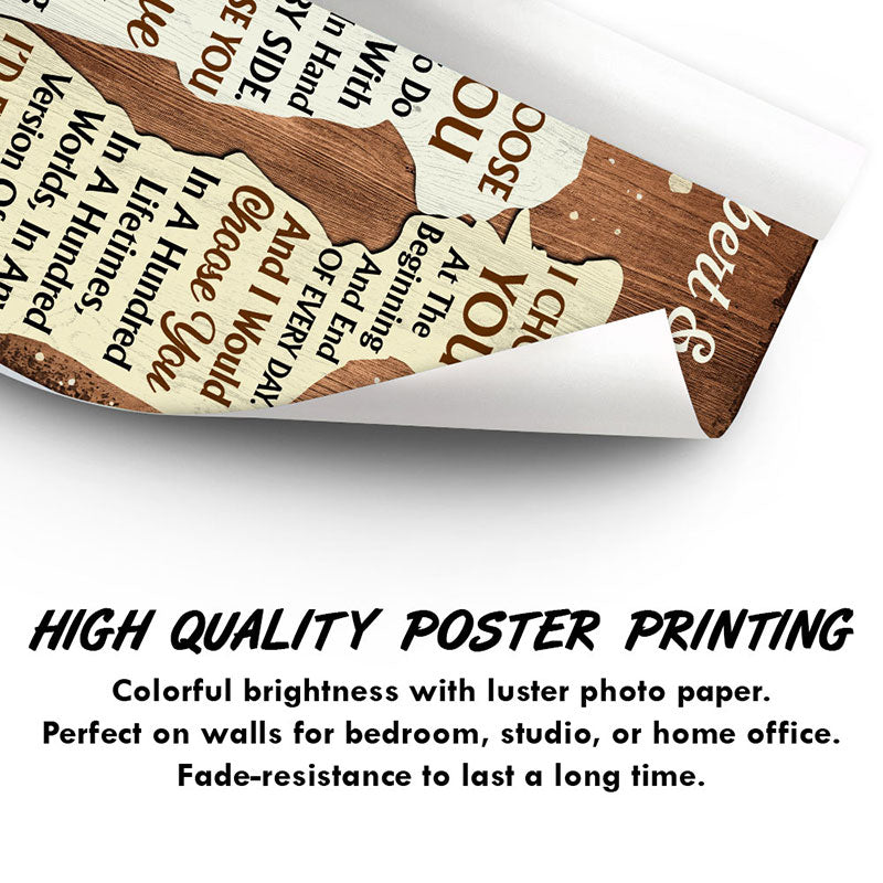 I Choose You Veteran Couple Military Husband - Anniversary Gift - Personalized Custom Poster