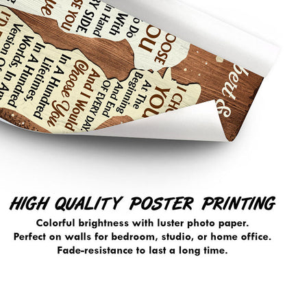 I Choose You Veteran Couple Military Husband - Anniversary Gift - Personalized Custom Poster