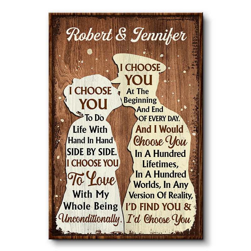 I Choose You Veteran Couple Military Husband - Anniversary Gift - Personalized Custom Poster
