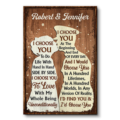 I Choose You Veteran Couple Military Husband - Anniversary Gift - Personalized Custom Poster