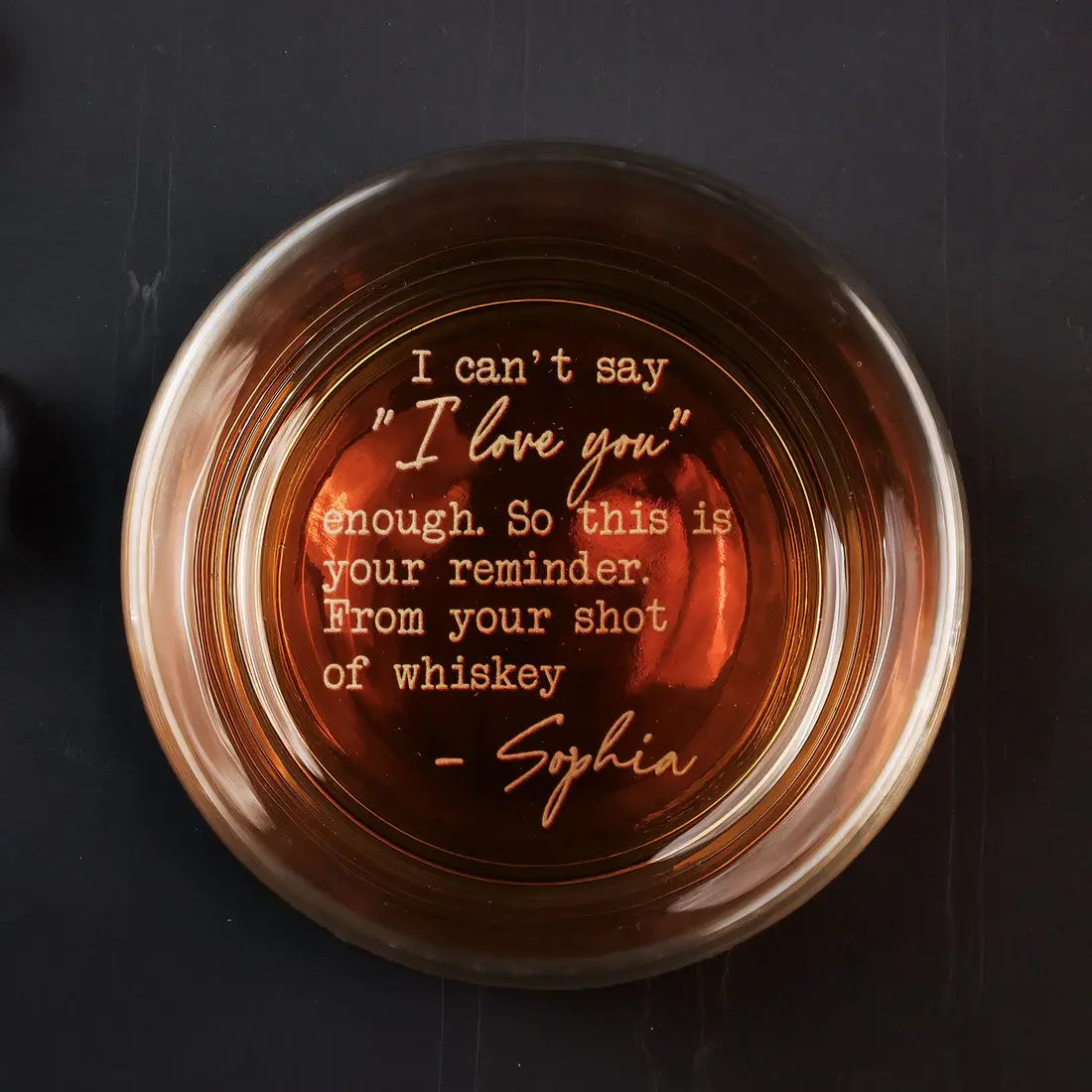 I Can't Say I Love You Enough This Is Your Reminder - Personalized Engraved Whiskey Glass Whiskey Glass The Next Custom Gift