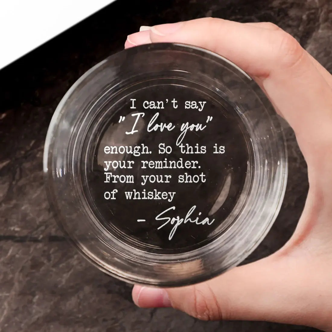 I Can't Say I Love You Enough This Is Your Reminder - Personalized Engraved Whiskey Glass Whiskey Glass The Next Custom Gift