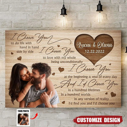 I Choose You - Personalized Photo Couple Poster Poster The Next Custom Gift