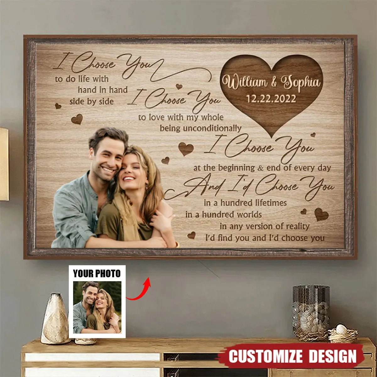 I Choose You - Personalized Photo Couple Poster Poster The Next Custom Gift