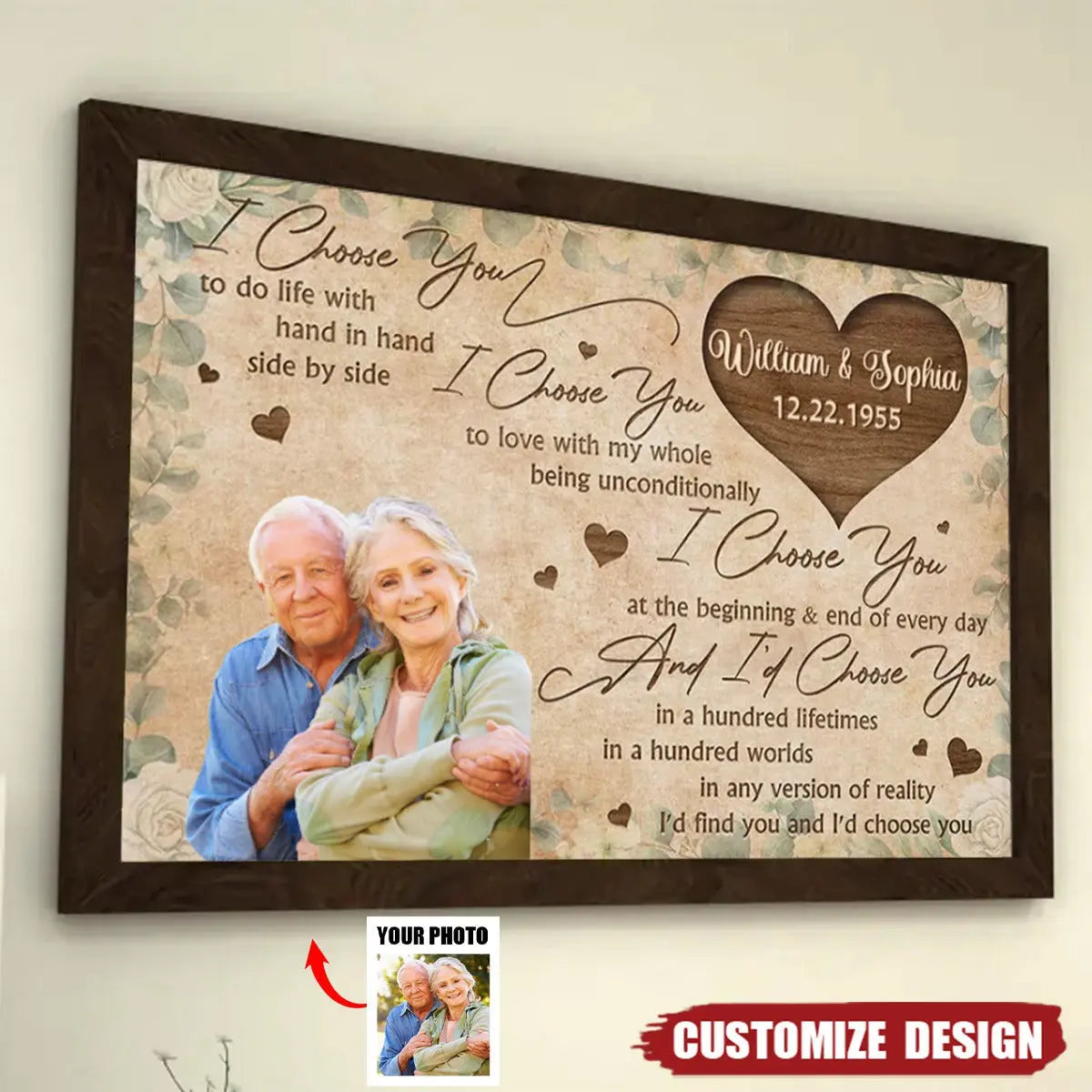 I Choose You - Personalized Photo Couple Poster Poster The Next Custom Gift