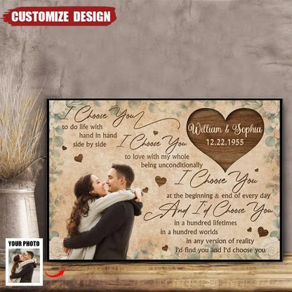 I Choose You - Personalized Photo Couple Poster Poster The Next Custom Gift