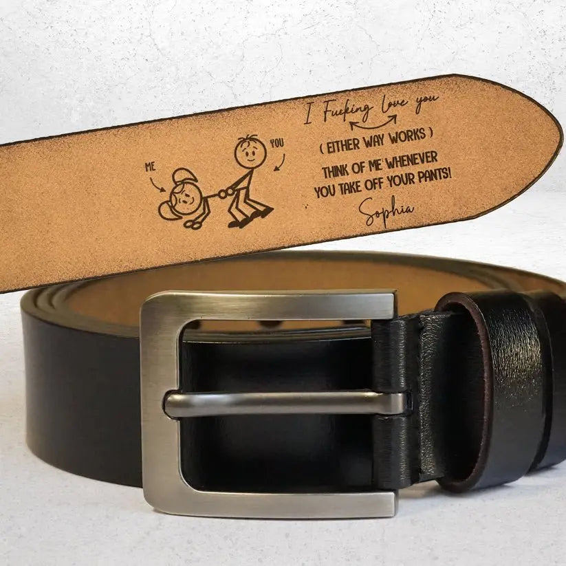 I F-king Love You - Personalized Leather Belt Leather Belt The Next Custom Gift