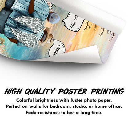 I Miss You Loss Of Husband Widow Old Couple Skin - Memorial Gift - Personalized Custom Poster