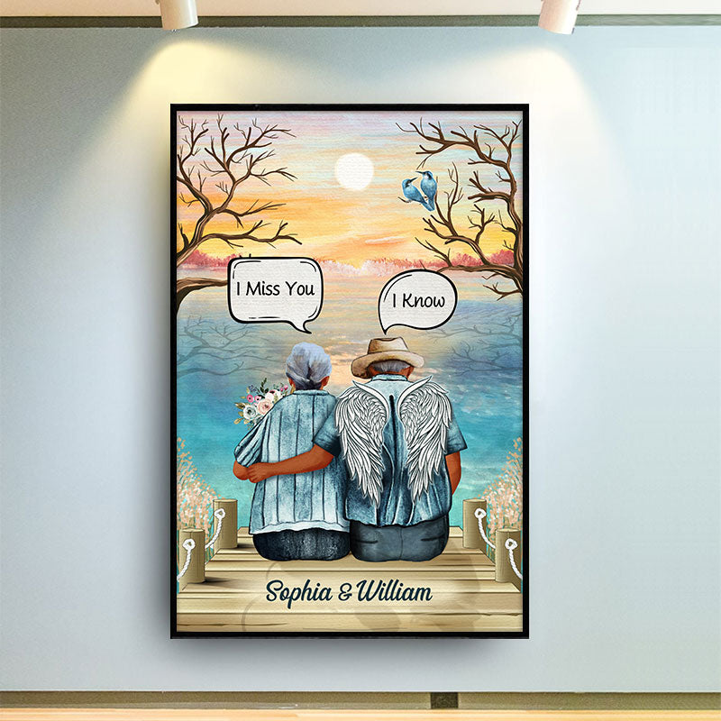 I Miss You Loss Of Husband Widow Old Couple Skin - Memorial Gift - Personalized Custom Poster