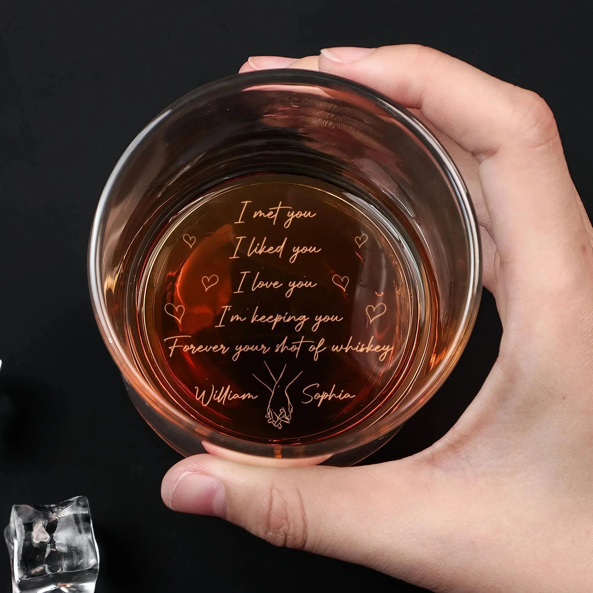 I Met You I Liked You I Love You - Personalized Engraved Whiskey Glass Whiskey Glass The Next Custom Gift