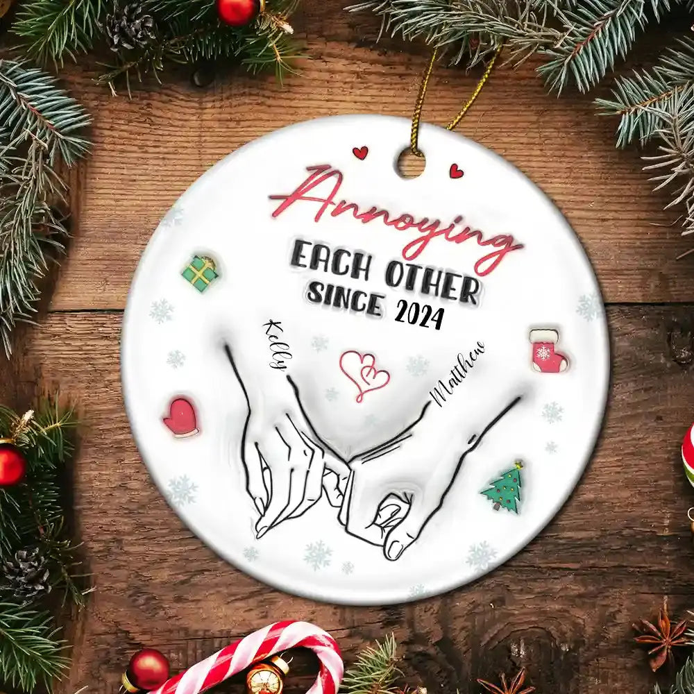 I Met You I Loved You Couples - 3D Inflated Effect Printed Ornament, Personalized Circle Ceramic Ornament ornament The Next Custom Gift