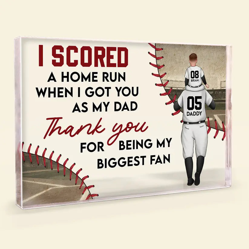 I Scored A Home Run - Personalized Rectangle Acrylic Plaque (TB) Acrylic Plaque The Next Custom Gift