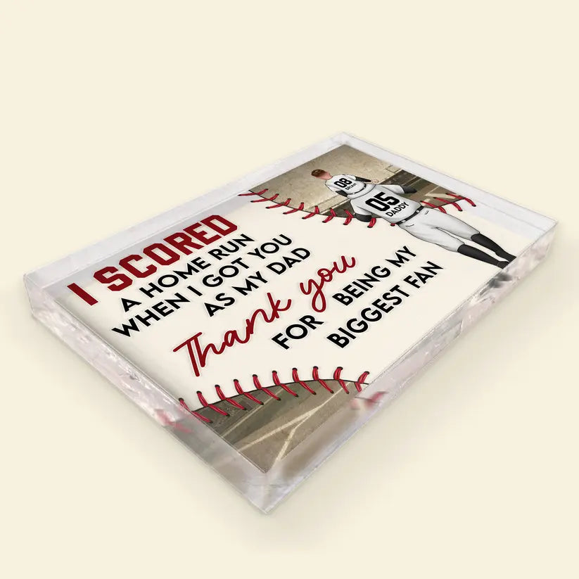 I Scored A Home Run - Personalized Rectangle Acrylic Plaque (TB) Acrylic Plaque The Next Custom Gift