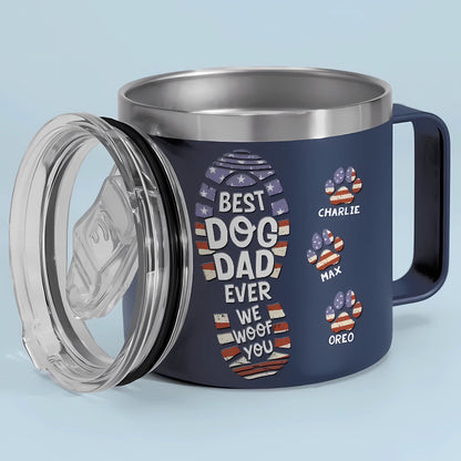 I Woof You Every Day - Dog Personalized Custom 14oz Stainless Steel Tumbler With Handle - Gift For Pet Owners, Pet Lovers 14oz Tumbler The Next Custom Gift