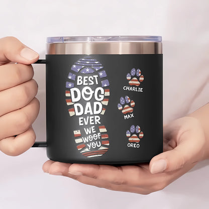 I Woof You Every Day - Dog Personalized Custom 14oz Stainless Steel Tumbler With Handle - Gift For Pet Owners, Pet Lovers 14oz Tumbler The Next Custom Gift