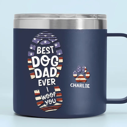 I Woof You Every Day - Dog Personalized Custom 14oz Stainless Steel Tumbler With Handle - Gift For Pet Owners, Pet Lovers 14oz Tumbler The Next Custom Gift