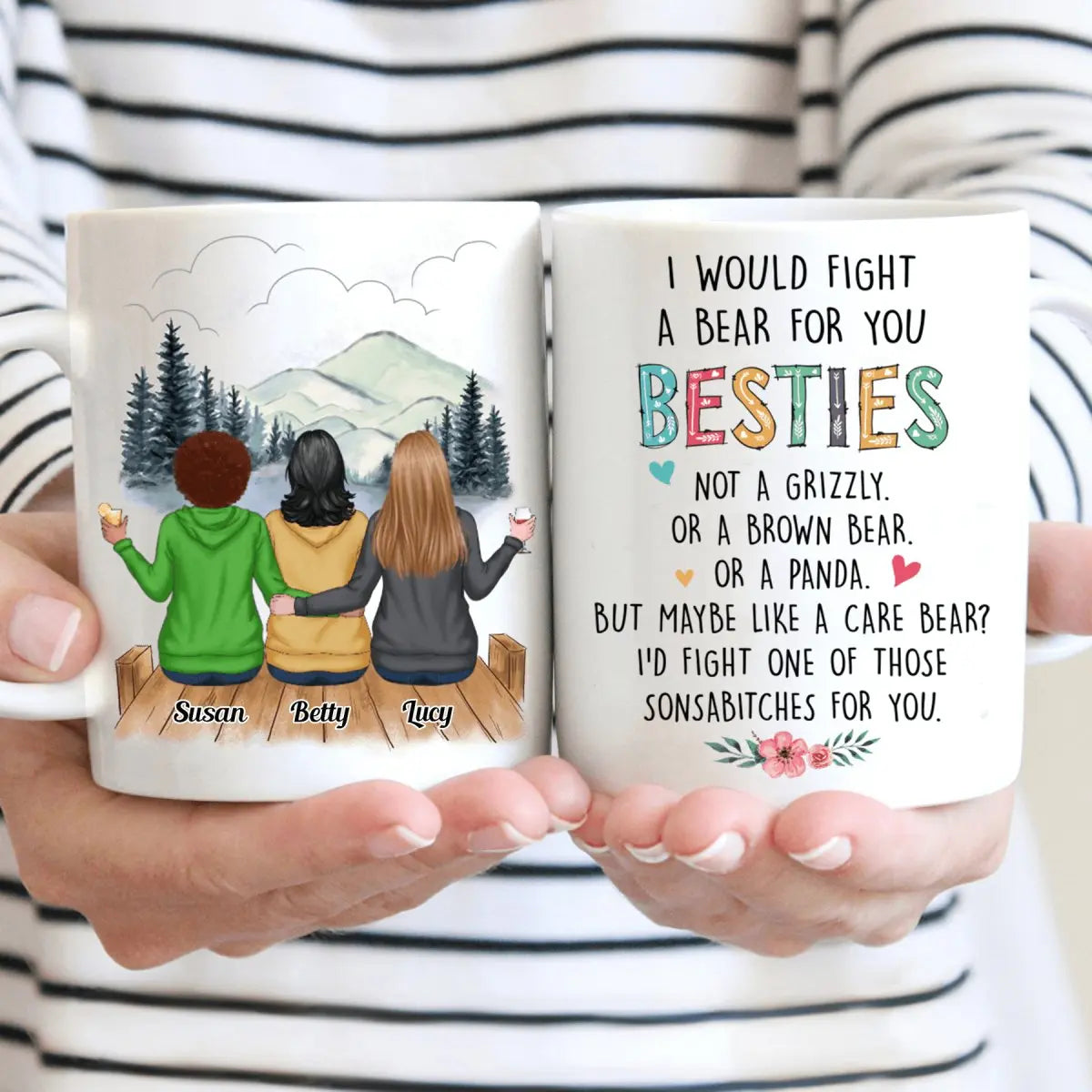 I Would Fight A Bear For You Besties V2 - Personalized Mug mug The Next Custom Gift