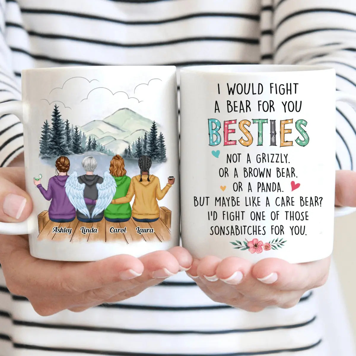 I Would Fight A Bear For You Besties V2 - Personalized Mug mug The Next Custom Gift