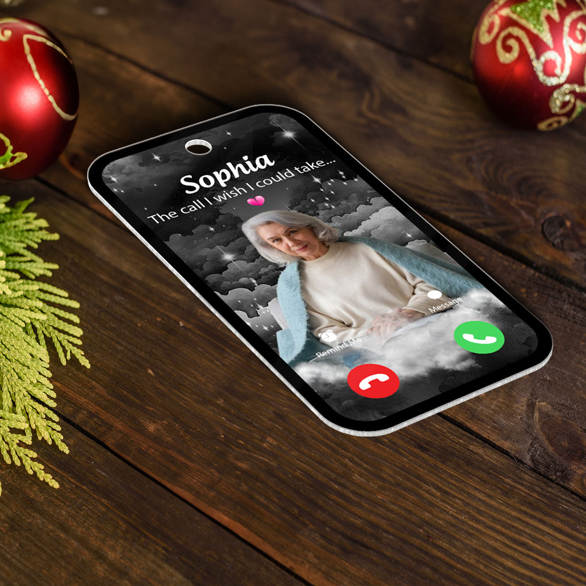 The Call We Wish We Could Take Memorial Sympathy Gift Remembrance Keepsake Photo Inserted Personalized Acrylic Ornament