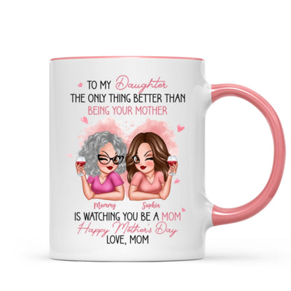 Pink Tone To My Daughter From Mom Happy Mother's Day Personalized Mug, Mother's Day Gift For Daughter