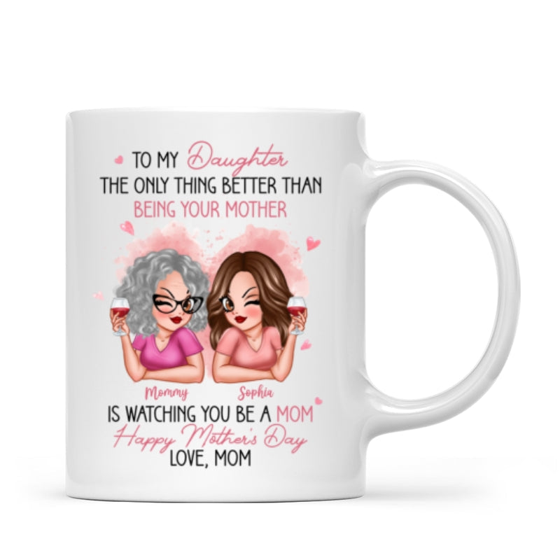 Pink Tone To My Daughter From Mom Happy Mother's Day Personalized Mug, Mother's Day Gift For Daughter