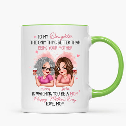 Pink Tone To My Daughter From Mom Happy Mother's Day Personalized Mug, Mother's Day Gift For Daughter