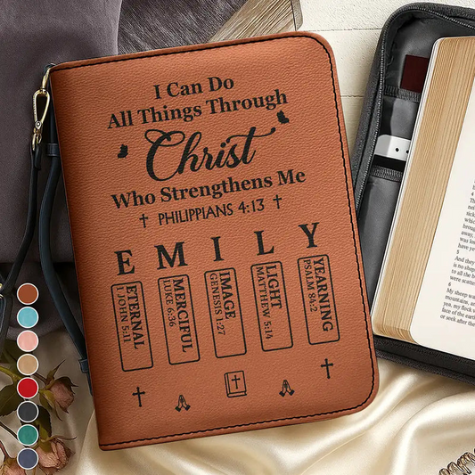 I Can Do All Things Through Christ Who Strengthens Me - Personalized Bible Cover - Personalized Bible Cover