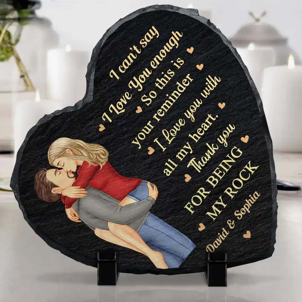 I Can't Say I Love You Enough So This Is Your Reminder - Personalized Heart Garden Stone