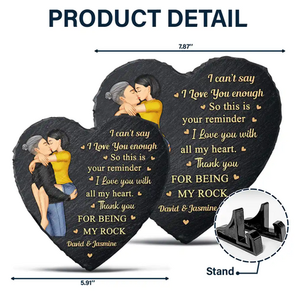 I Can't Say I Love You Enough So This Is Your Reminder - Personalized Heart Garden Stone