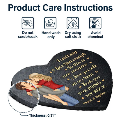 I Can't Say I Love You Enough So This Is Your Reminder - Personalized Heart Garden Stone