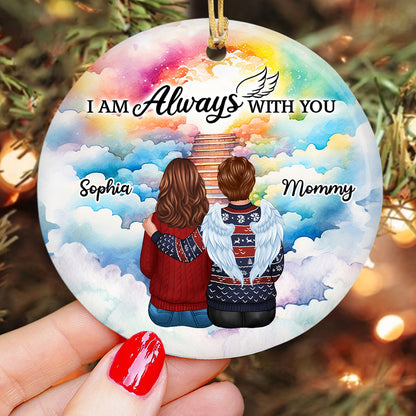 Colorful Heaven Stairway Family Memorial Personalized Circle Ornament