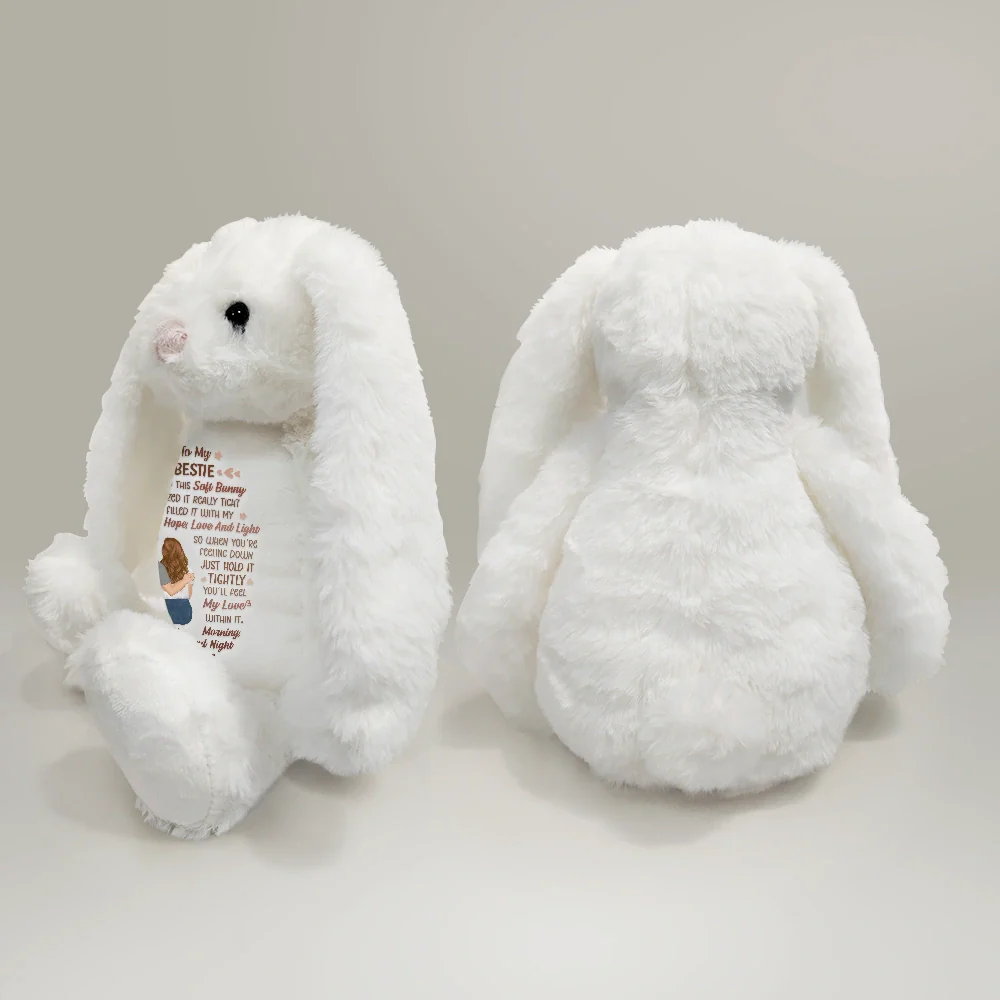 I Filled It With My Wishes Bestie Brother - Personalized Soft Toy Bunny