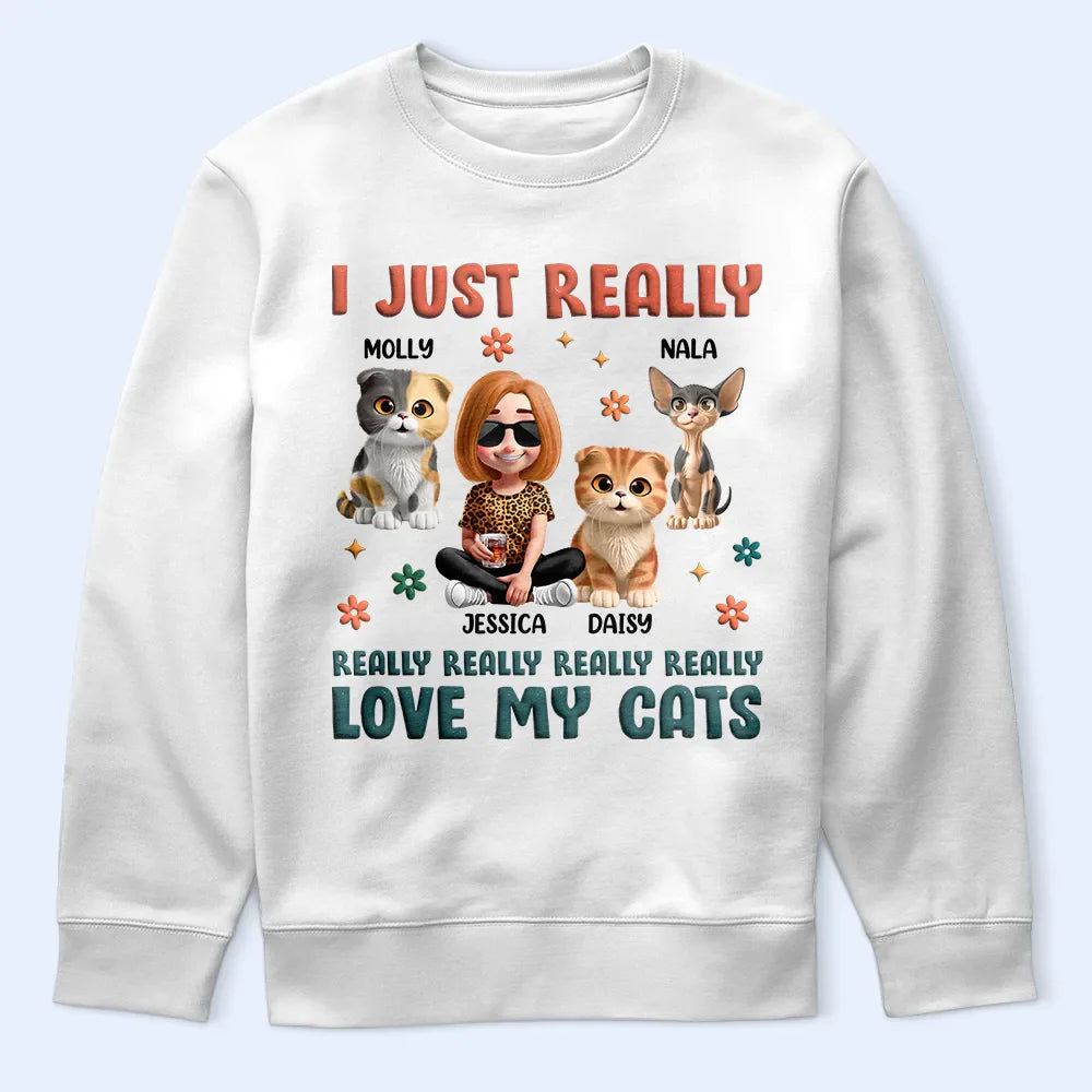 I Just Really Love My Cat - Personalized T Shirt