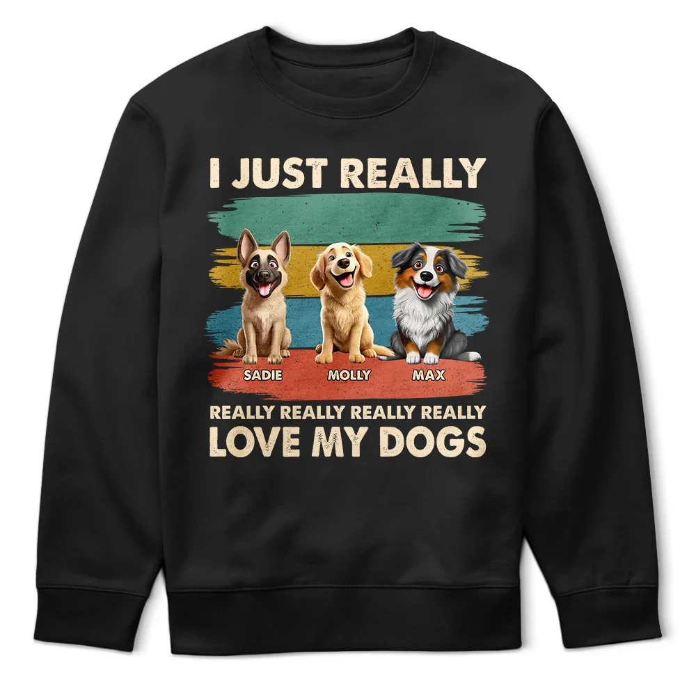 Cat Lovers, Pet Lovers, Funny - I Just Really Love My Dog - Personalized T Shirt