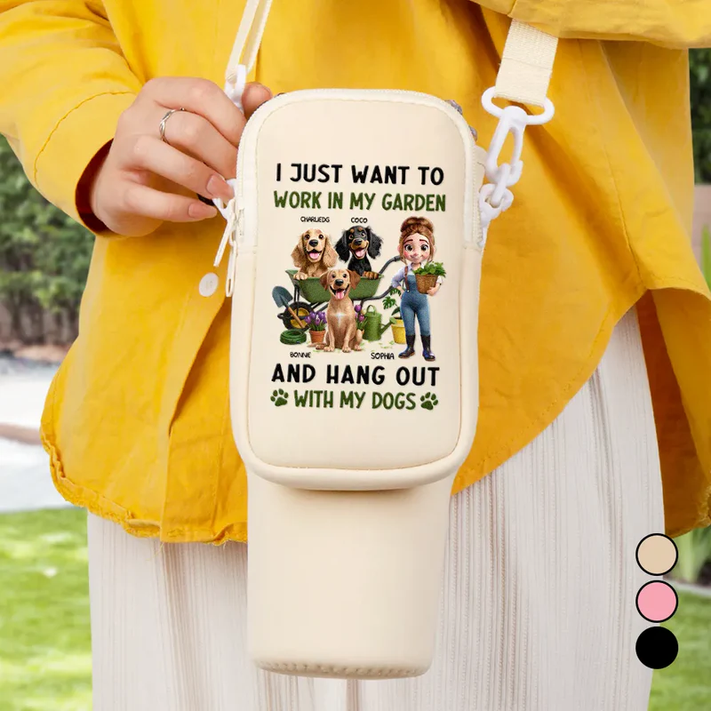 I Just Want To Work In My Garden - Personalized Bottle Carrier Bag