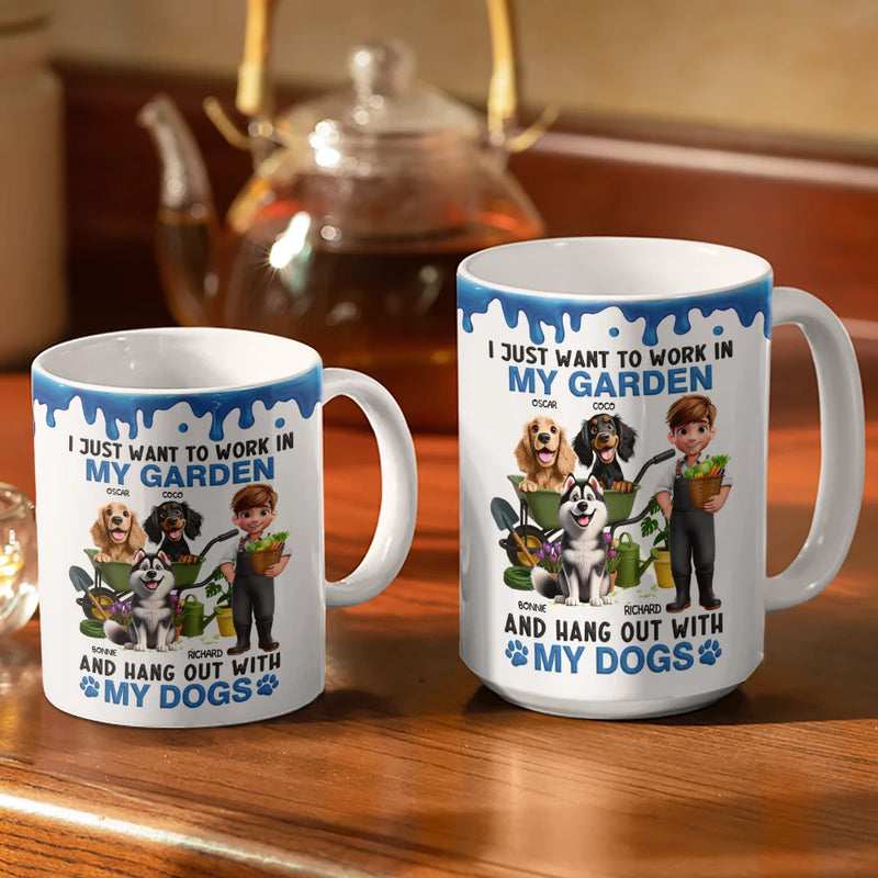 I Just Want To Work In My Garden - Personalized White Edge-to-Edge Mug