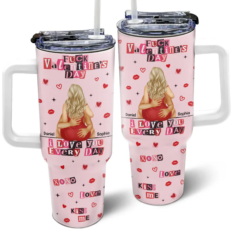 I Love You Every Day Ransom Note Style - Personalized 40oz Tumbler With Straw