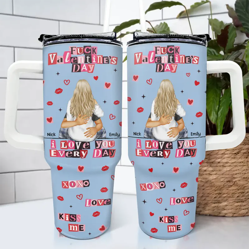 I Love You Every Day Ransom Note Style - Personalized 40oz Tumbler With Straw