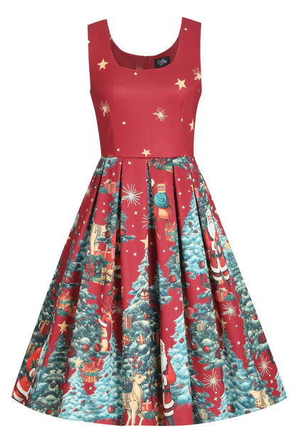 Amanda Christmas Santa Dress in Crimson - Preorder for dispatch 7th November