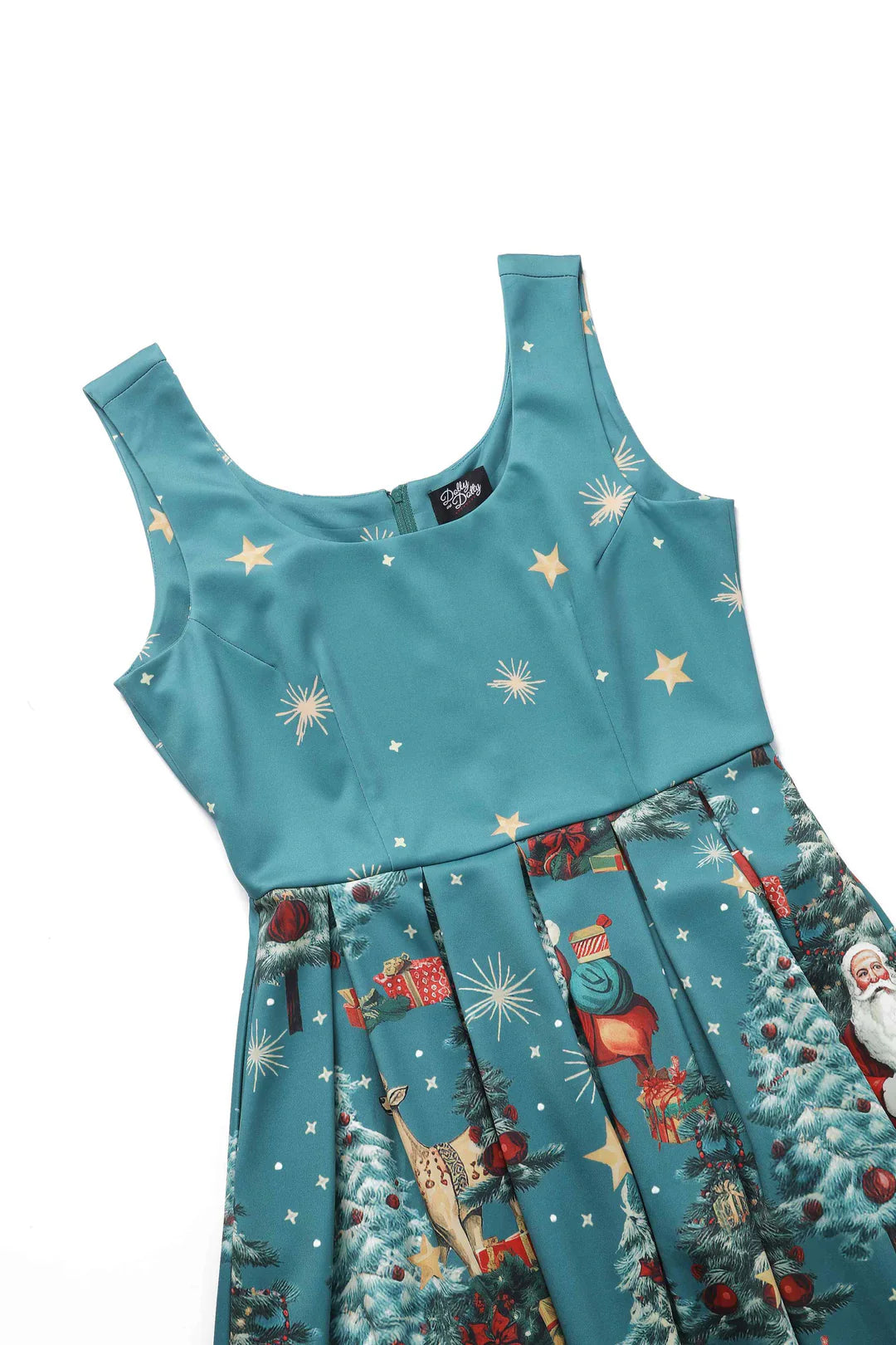 Amanda Christmas Santa Dress in Dark Cyan - Preorder for dispatch 9th November