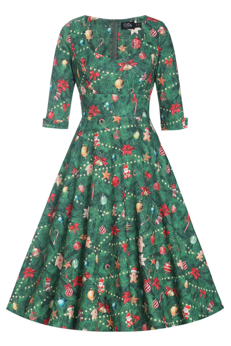 Scarlette Green Christmas Tree Dress - Preorder for dispatch 12th November