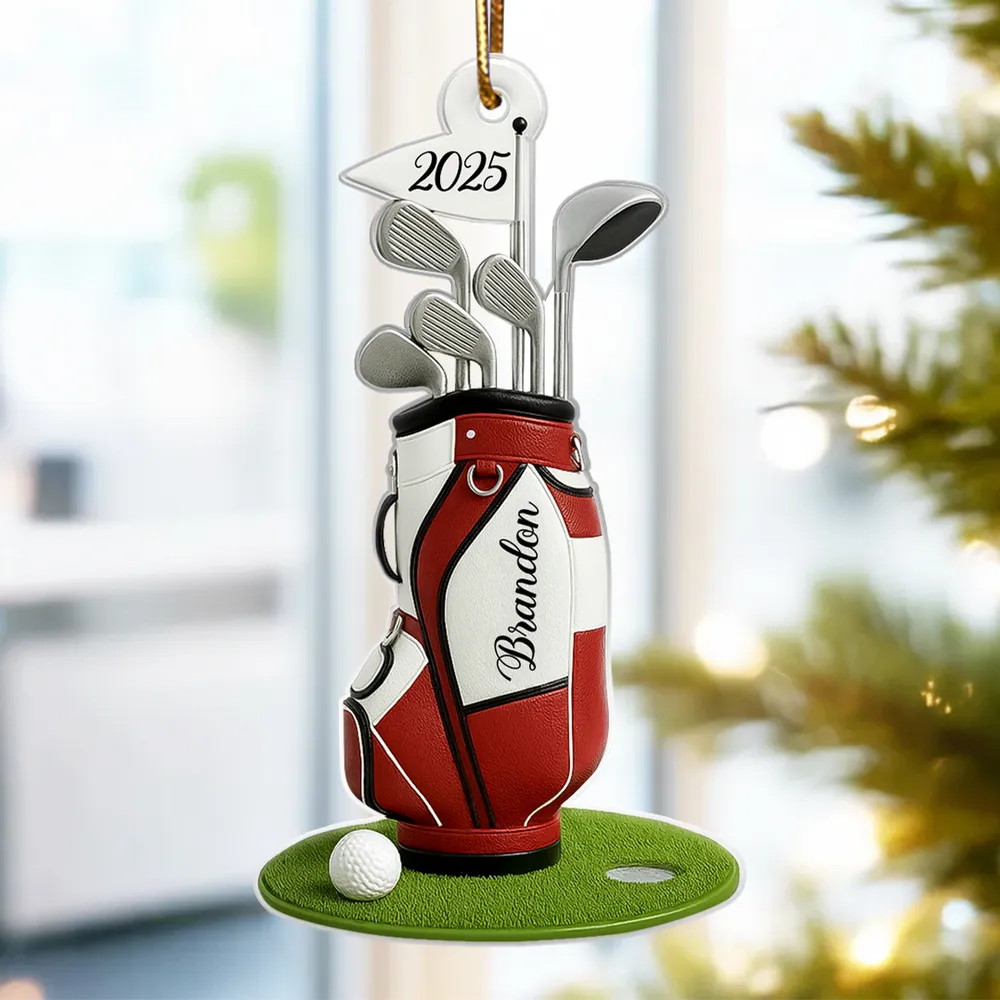 Golf Christmas - Personalized Acrylic Ornament - Christmas Gift for Golf Lovers