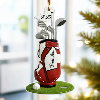 Golf Christmas - Personalized Acrylic Ornament - Christmas Gift for Golf Lovers
