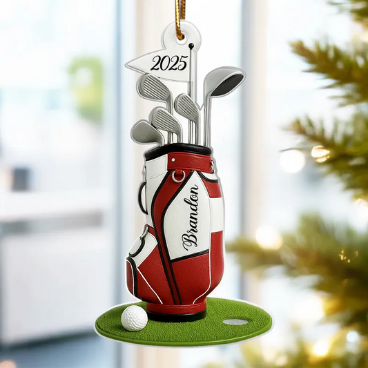 Golf Christmas - Personalized Acrylic Ornament - Christmas Gift for Golf Lovers