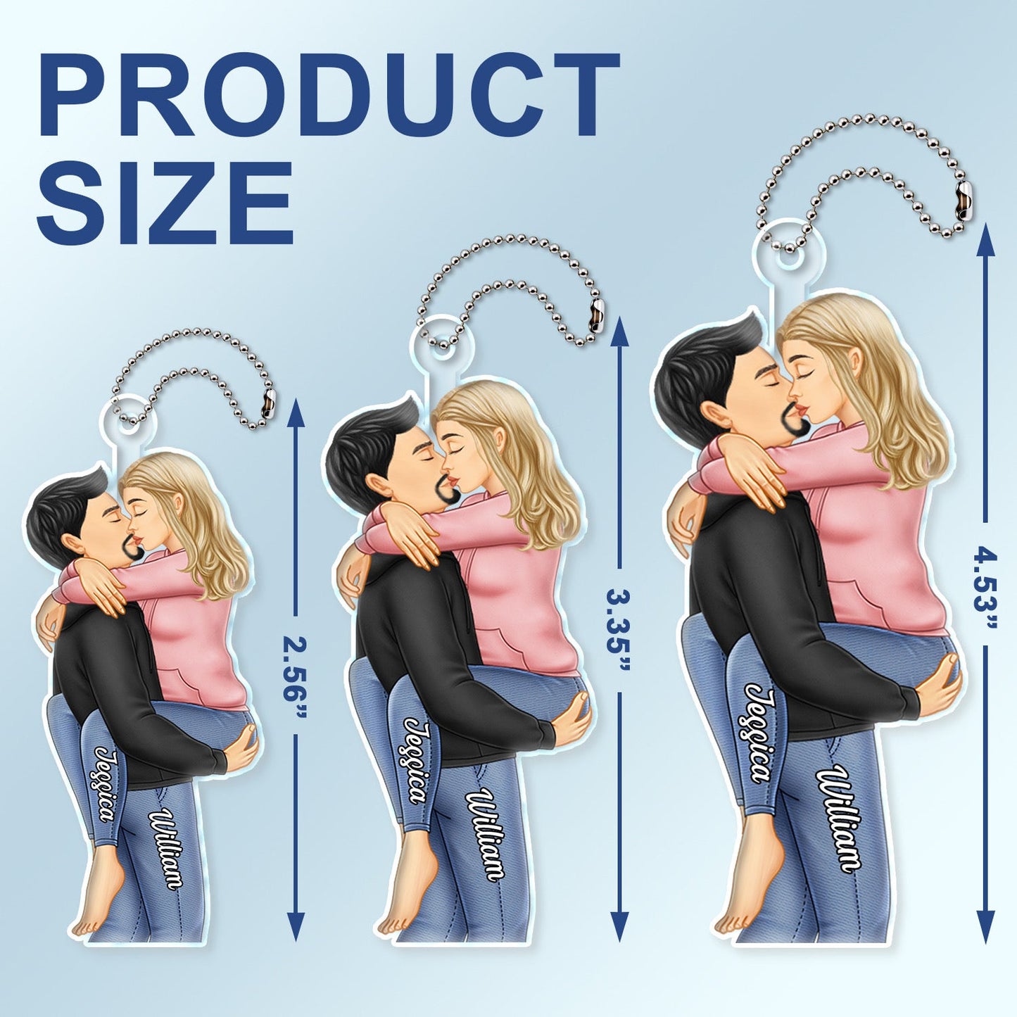 Couple Kissing - Anniversary Gift For Couples - Personalized Acrylic Car Hanger