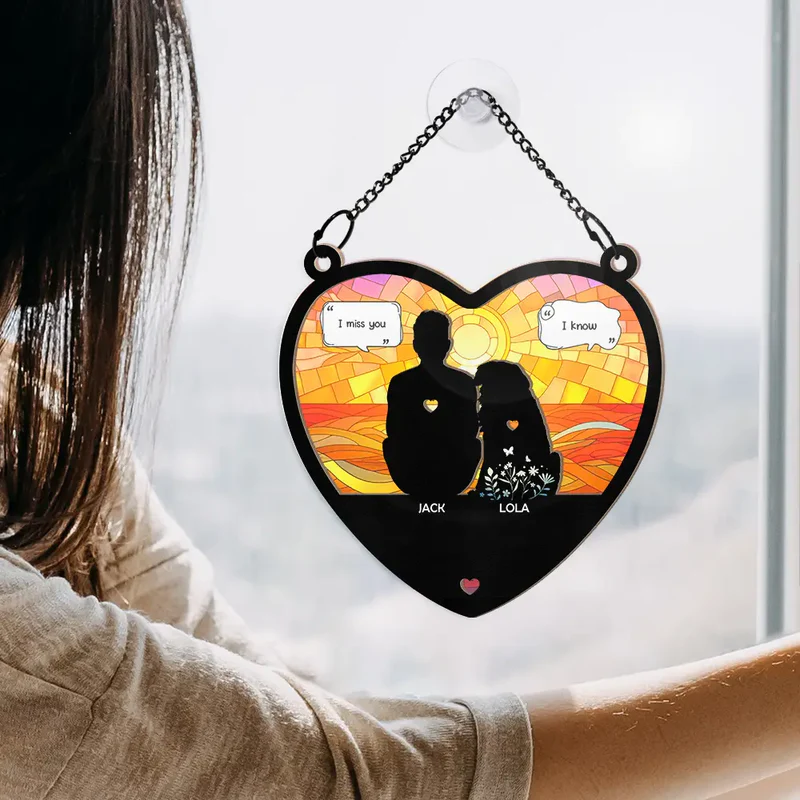 I Miss You I Know Pet Lovers Memorial Pet - Personalized Window Hanging Suncatcher Ornament