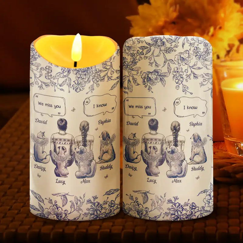I Miss You Memorial Dog Cat Toile - Personalized Flameless LED Candle