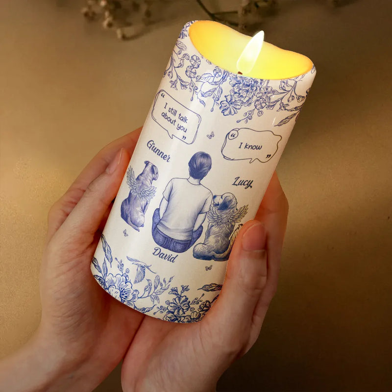 I Miss You Memorial Dog Cat Toile - Personalized Flameless LED Candle