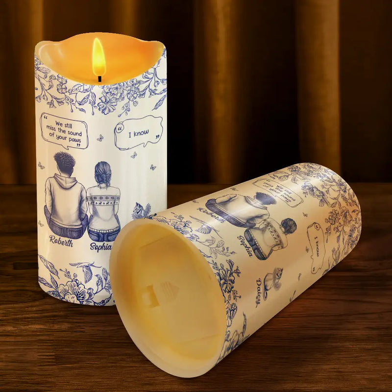 I Miss You Memorial Dog Cat Toile - Personalized Flameless LED Candle
