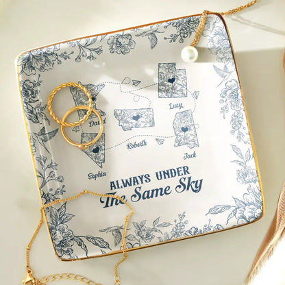 I Miss Your Face Toile Pattern - Personalized Ring Dish